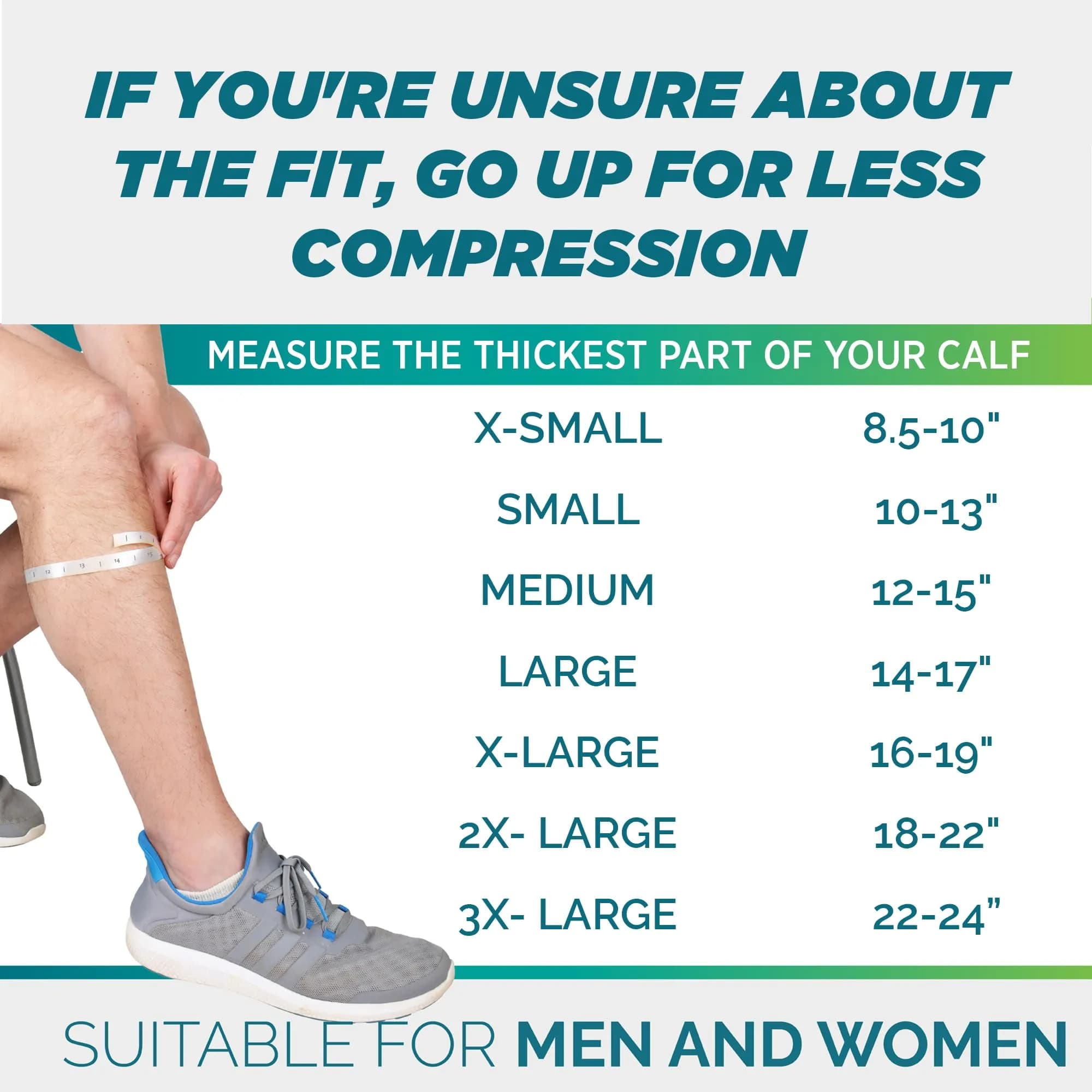 Run Forever Calf Compression Sleeve Small Graphite Grey | 20-30mmHg Graduated Compression - view 2