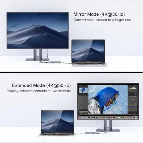 QGeeM USB C Hub,7in1 Type c to 4K HDMI Multi‑Port Adapter Dock for Laptop | 100W PD, 4K HDMI, 7 Ports thumbnail 3