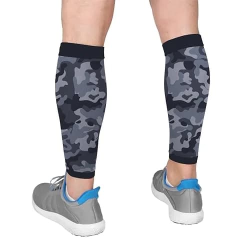 Run Forever Calf Compression Sleeve Small Camouflage (Grey) 20-30mmHg | FDA Approved Medical Grade Support thumbnail 1