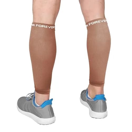 Run Forever Calf Compression Sleeve Small Espresso | 20-30mmHg Graduated Compression for Lower Leg Support thumbnail 1