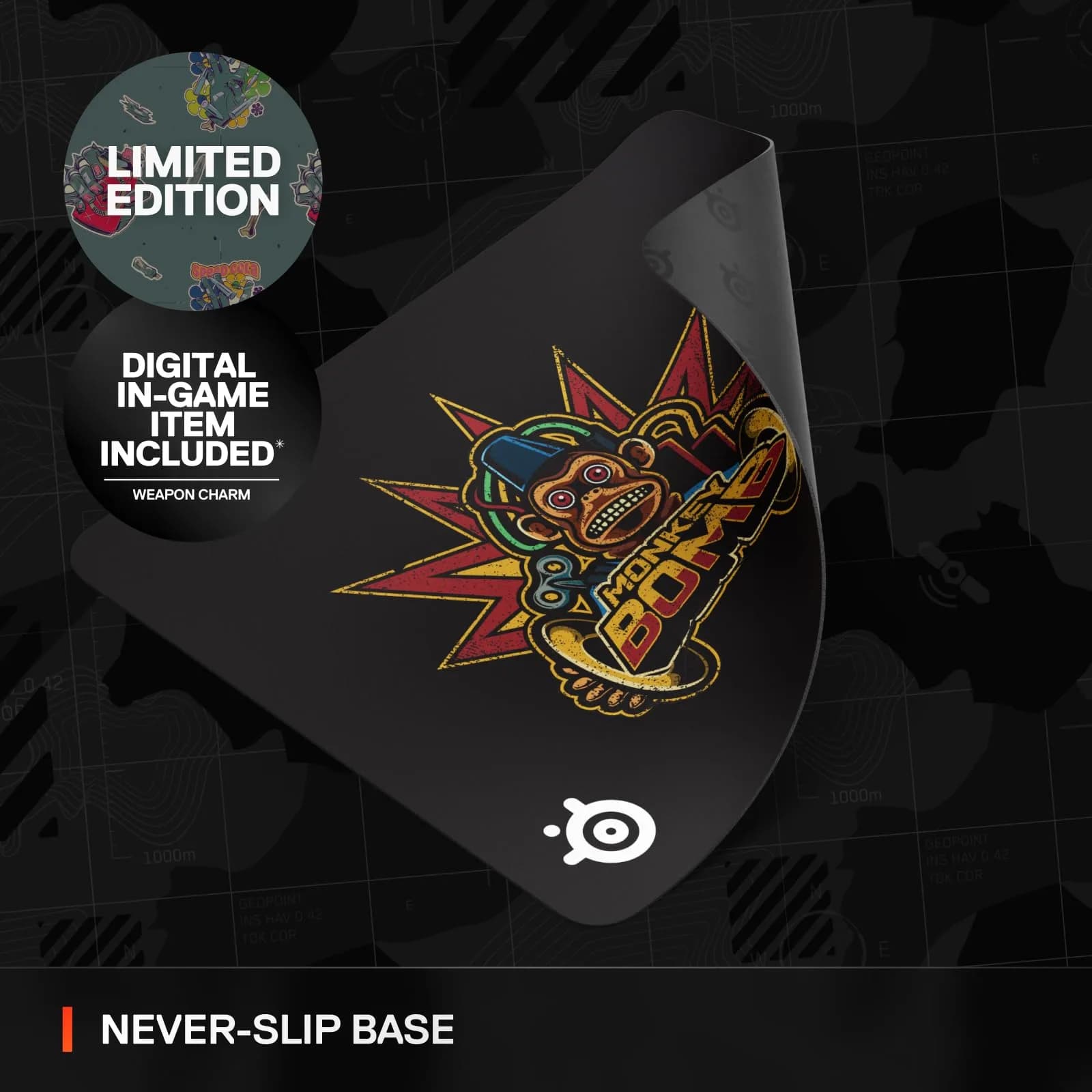 SteelSeries QcK Call of Duty Monkey Bomb Edition Gaming Mouse Pad Large | Optimized for Gaming Sensors - view 2