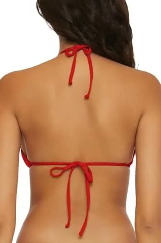 BCA by Rebecca Virtue Women's Kira Multiway Triangle Bikini Top, Ruby | Adjustable, Tie Back, Supportive Fit thumbnail 3