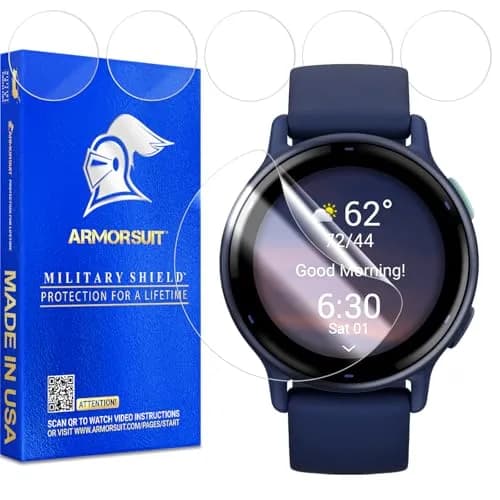 ArmorSuit 6 Pack Garmin Vivoactive 5 Screen Protector MilitaryShield HD Clear TPU Film - Made in USA | Self-Healing & Impact-Resistant thumbnail 1