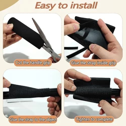 AKLVBL Black 4 Pcs Universal Handle Grips 10.9cm (4.3 Inch) | NBR Rubber Foam Comfort Grip for Gym, Bike, Tools thumbnail 5