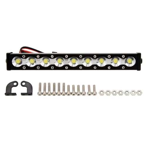 MEUS RACING RC Car LED Roof Light Bar Kit - 1/10 1/8 Scale RC Upgrades for Axial SCX10, Wraith, Traxxas TRX4, TRX6, Redcat Gen8 (95mm, 9 Beads) thumbnail 1