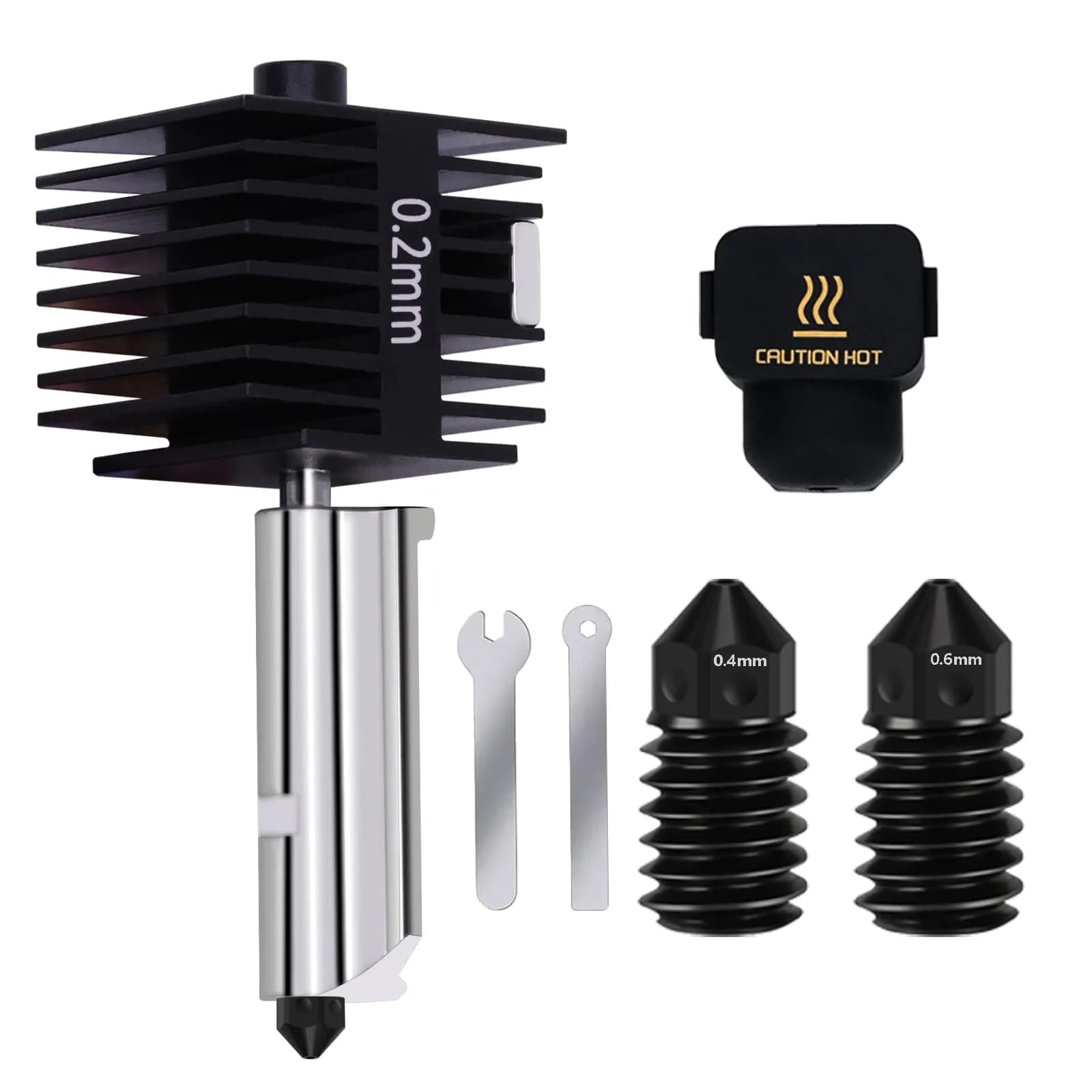 LANKEGU Hotend Kit for Bambu Lab A1/A1 Mini 3D Printers with 0.2/0.4/0.6mm Hardened Steel Nozzles & Silicone Sock - main product image