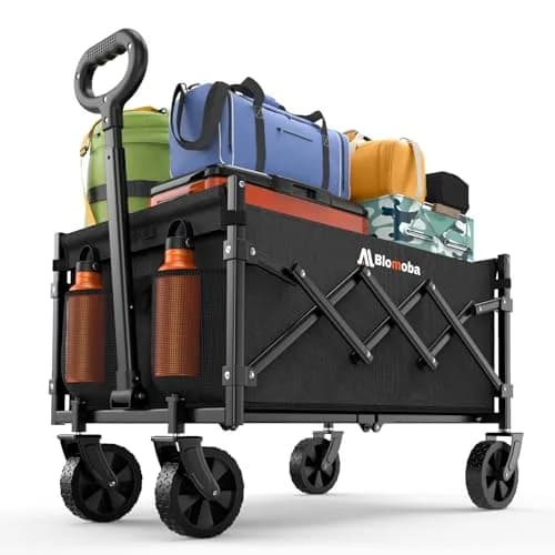 Blomoba Folding Wagon Cart with Wheels, 220lbs Capacity | All-Terrain & Space-Saving Design thumbnail 1