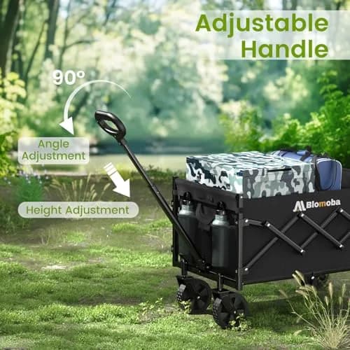 Blomoba Folding Wagon Cart with Wheels, 220lbs Capacity | All-Terrain & Space-Saving Design thumbnail 6