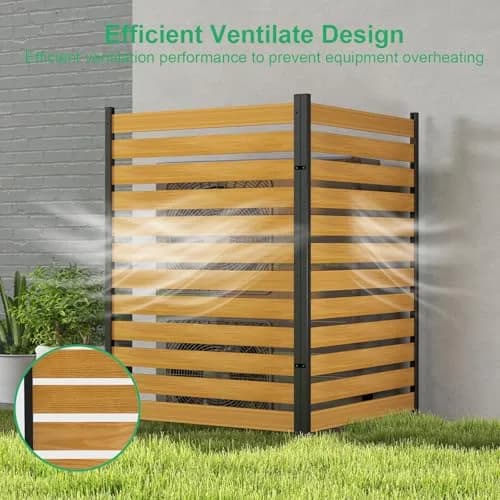 DoCred 38" W x 60" H Wood Privacy Fence Panel | Outdoor Garden Privacy Screen with Metal Stakes thumbnail 3