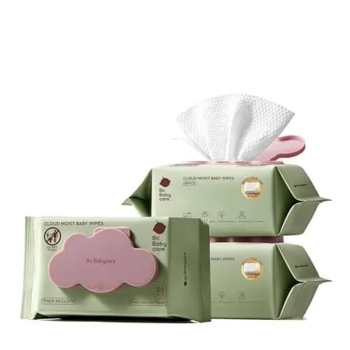 bc babycare Cloud Moist Baby Wipes, Thick & XL, 99% Water | Ultra-Hydrating, Unscented, Hypoallergenic for Sensitive Skin thumbnail 1