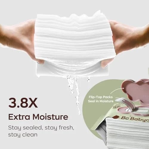 bc babycare Cloud Moist Baby Wipes, Thick & XL, 99% Water | Ultra-Hydrating, Unscented, Hypoallergenic for Sensitive Skin thumbnail 6