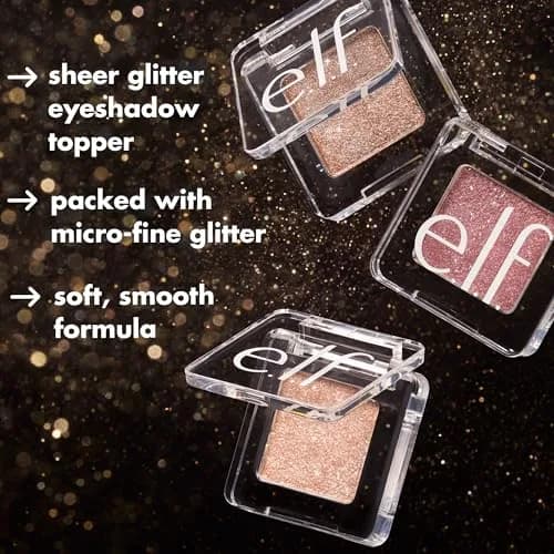 e.l.f. Fine As Fleck Glitter Eyeshadow, Straight Fire, 0.07 oz (2 g) | Shimmer Finish with Micro-Fine Glitter thumbnail 6