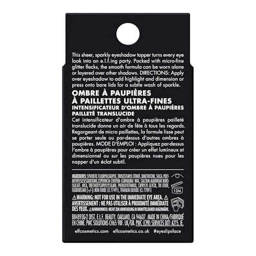 e.l.f. Fine As Fleck Glitter Eyeshadow, Straight Fire, 0.07 oz (2 g) | Shimmer Finish with Micro-Fine Glitter thumbnail 8