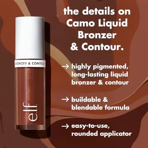 e.l.f. Camo Liquid Bronzer & Contour 3.8ml (0.13 Fl Oz) | Sculpted Glow for All Skin Tones thumbnail 3