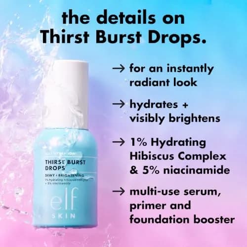 e.l.f. SKIN Holy Hydration! Thirst Burst Drops Face Serum 30ml | Hydrating, Brightening & Vegan thumbnail 4