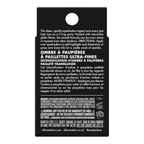 e.l.f. Fine As Fleck Glitter Eyeshadow Champagne Showers 1.98g (0.07 oz) | Long-Lasting Sheer Eye Makeup With Shimmer Finish thumbnail 8