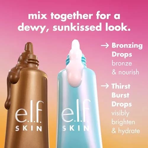 e.l.f. SKIN The Hottest Drops Duo 0.33 Fl Oz (10 ml) | Brightening & Bronzing Serums for Dewy, Sun-Kissed Skin thumbnail 2