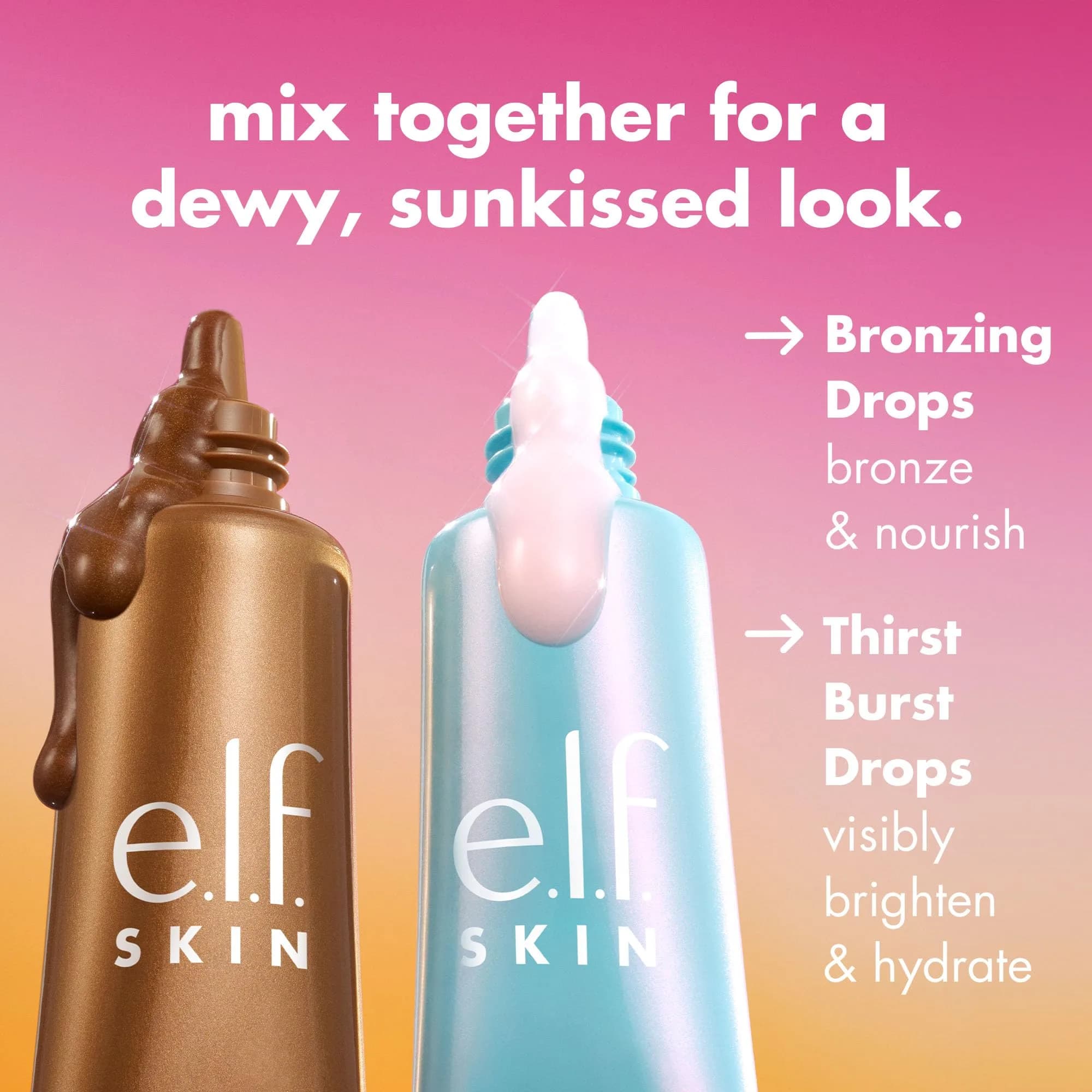 e.l.f. SKIN The Hottest Drops Duo 0.33 Fl Oz (10 ml) | Brightening & Bronzing Serums for Dewy, Sun-Kissed Skin - view 2