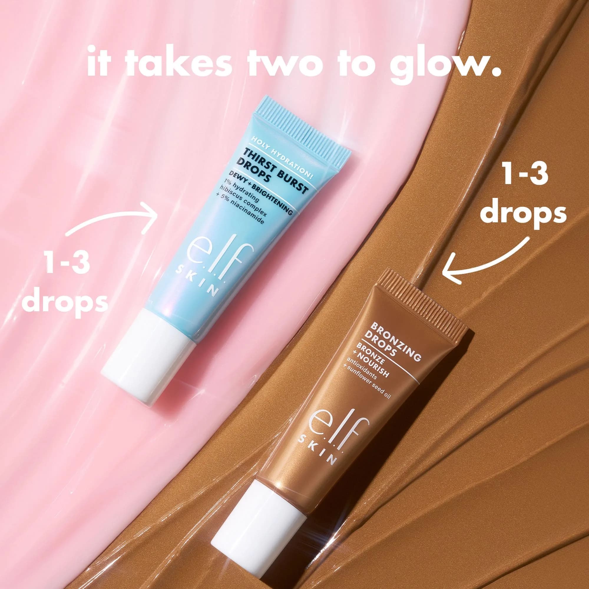 e.l.f. SKIN The Hottest Drops Duo 0.33 Fl Oz (10 ml) | Brightening & Bronzing Serums for Dewy, Sun-Kissed Skin - view 3
