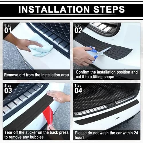SINGARO Car Rear Bumper Protector 42inch x3.4inch | Rubber Anti-Scratch Exterior Accessory thumbnail 4