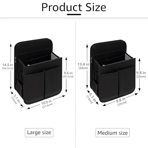Yoillione Backpack Organizer Insert with Base Shaper - Lightweight Bag Organizer with 17 Pockets & Zipper, 34cm (13.4'') Height, Black | Fits Most Backpacks thumbnail 2