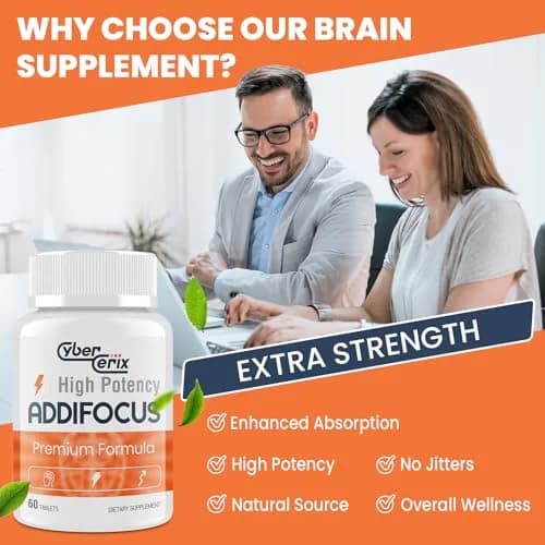 CyberCerix 17-in-1 Brain Supplements for Memory & Focus | Nootropic Formula with Vitamins, Amino Acids & Herbal Extracts (60 Count Pack of 2) thumbnail 4
