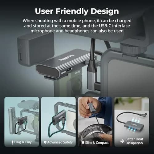 SmallRig 4-in-1 USB-C Hub with Cold Shoe Mount | PD 100W, 4 Ports, Compact Design thumbnail 4