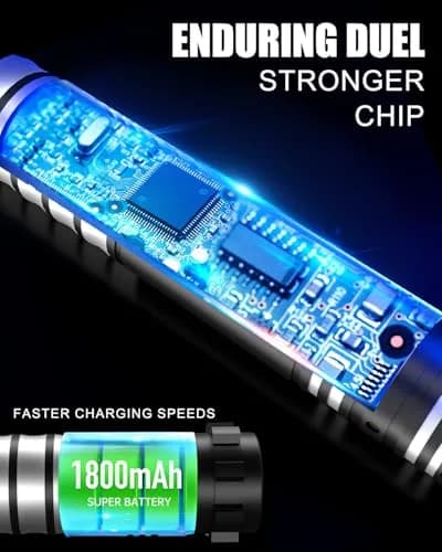 Viglaschill 2-in-1 Detachable Lightsaber Toy - 20 Colors, 4 Modes & Sounds, Type-C Rechargeable, Real Lightsaber for Kids & Adults (Silver Ring) | 32.5 inches thumbnail 4