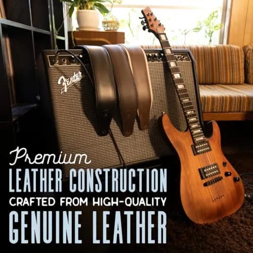 Levy's Leathers Deluxe 3" Padded Leather Guitar Strap; Black & White | Adjustable 37"-51" thumbnail 5