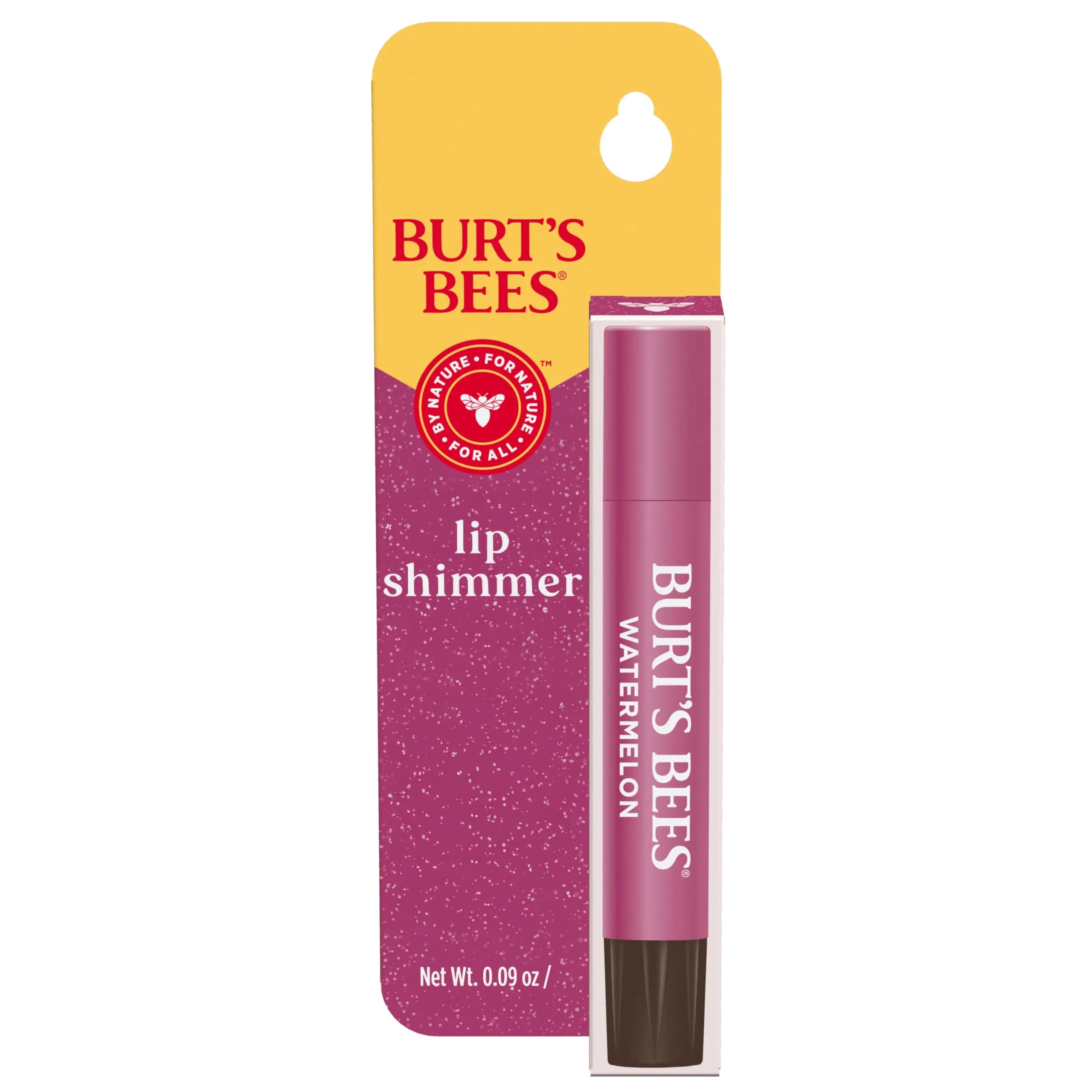 Burt's Bees Lip Shimmer Watermelon | Moisturizing Lip Balm Stick with Natural Glow & Buildable Color — Watermelon