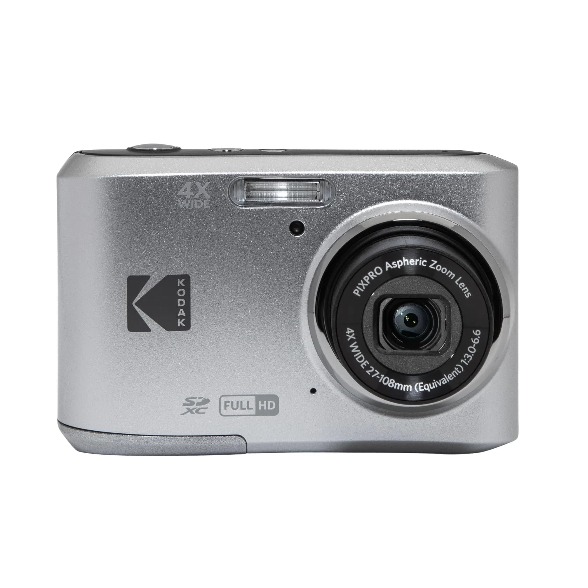 KODAK PIXPRO FZ55 Silver Digital Camera: 16MP CMOS, 5X Optical Zoom, 28mm Wide Angle, Full HD Video - main product image
