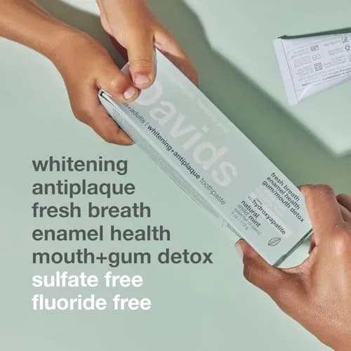 Davids Nano Hydroxyapatite Toothpaste Fluoride Free Mild Peppermint 4oz (113g) | EWG Verified & USA Origin Ingredients thumbnail 6