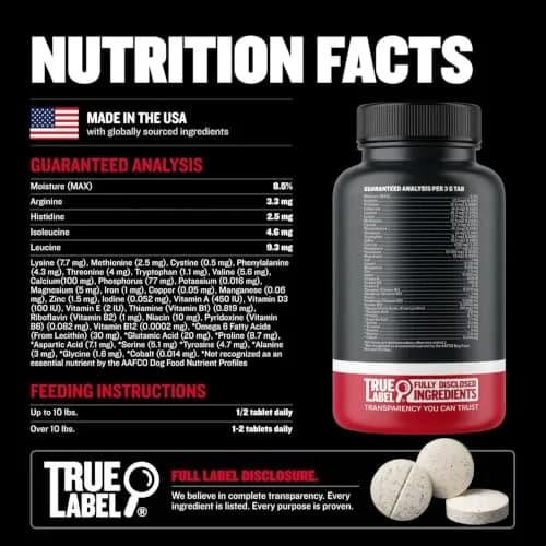 Bully Max 2-in-1 Muscle Builder Chewable Tablets for Dogs - 60 Tabs (3 Bottles) | Vet-Recommended Canine Multivitamin for Muscle Gain & Growth thumbnail 6
