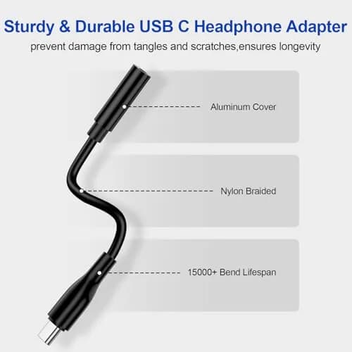 UorMe USB C to 3.5mm Headphone Adapter for Google Pixel 10a 11 10 9 Pro XL Fold | High-Quality Audio Support thumbnail 4