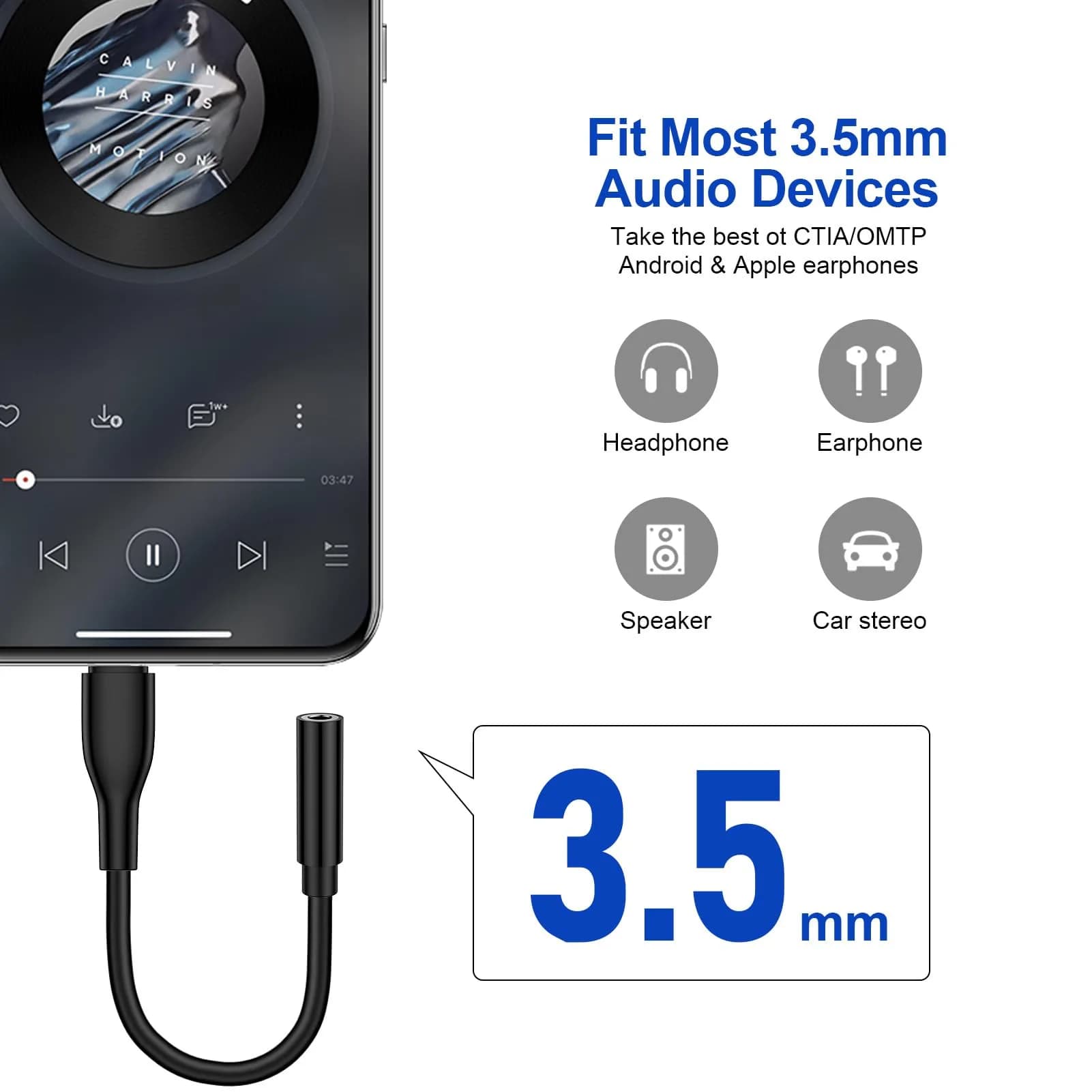 UorMe USB C to 3.5mm Headphone Adapter for Google Pixel 10a 11 10 9 Pro XL Fold | High-Quality Audio Support thumbnail 5