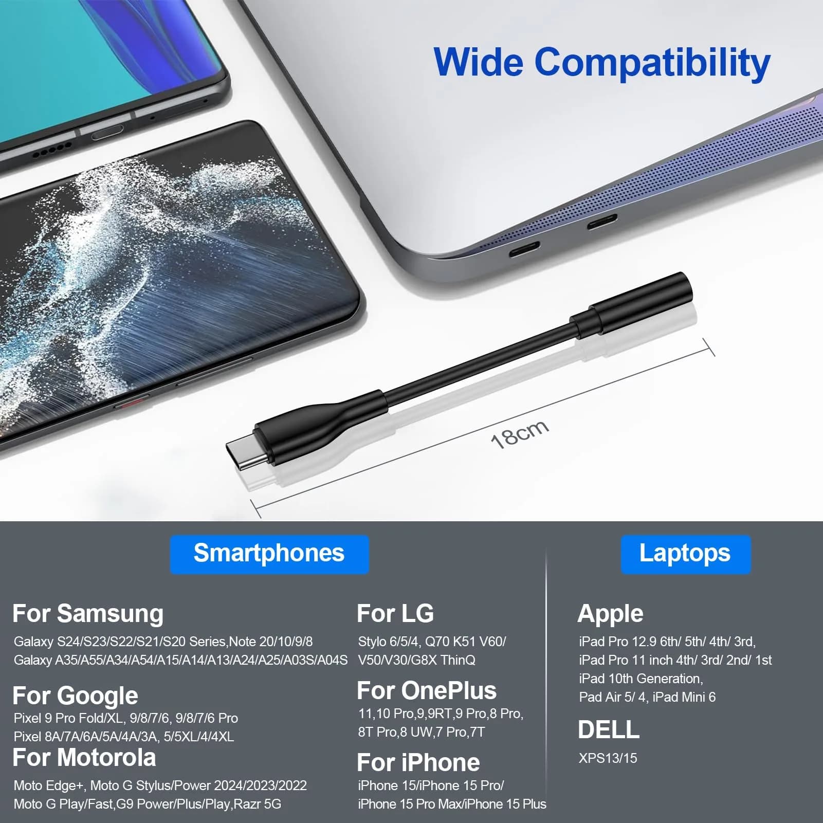 UorMe USB C to 3.5mm Headphone Adapter for Google Pixel 10a 11 10 9 Pro XL Fold | High-Quality Audio Support thumbnail 6