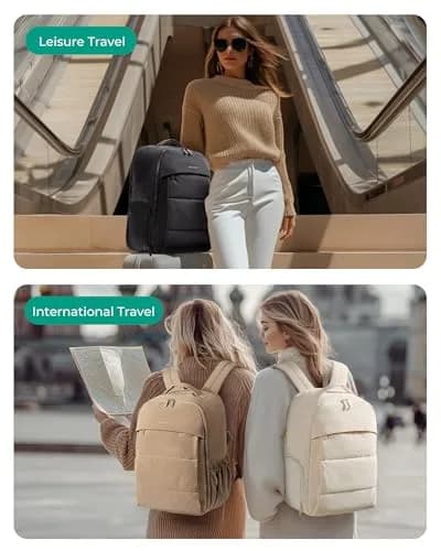 BAGSMART Travel Backpack for Women, 30L, Grey | Airline Approved, Shoe & Wet Pocket thumbnail 7