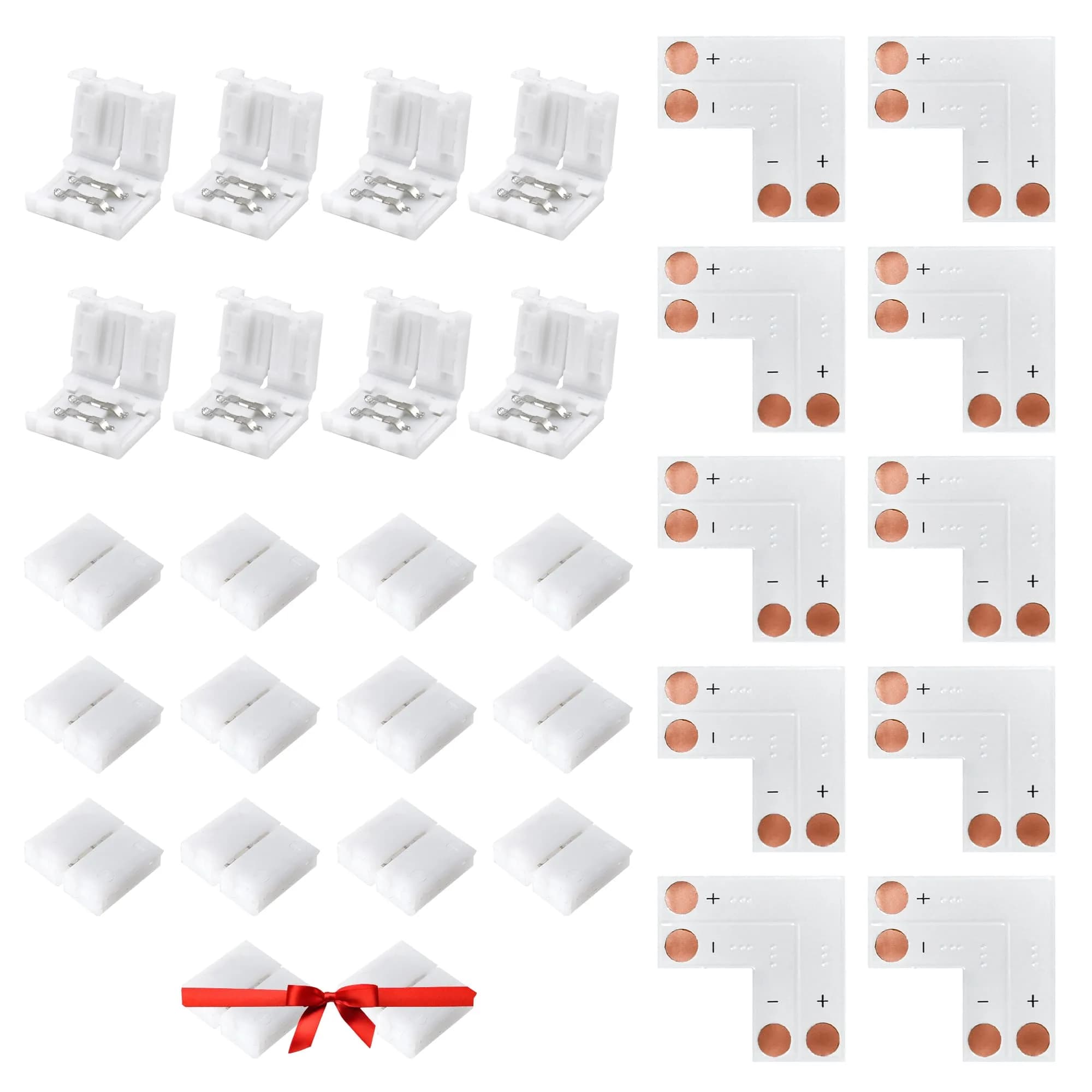 JACKYLED 10mm 2-Pin LED Strip Connectors for LED Strip Lights, 10 Pack | Seamless, Solderless Extension for Home Lighting