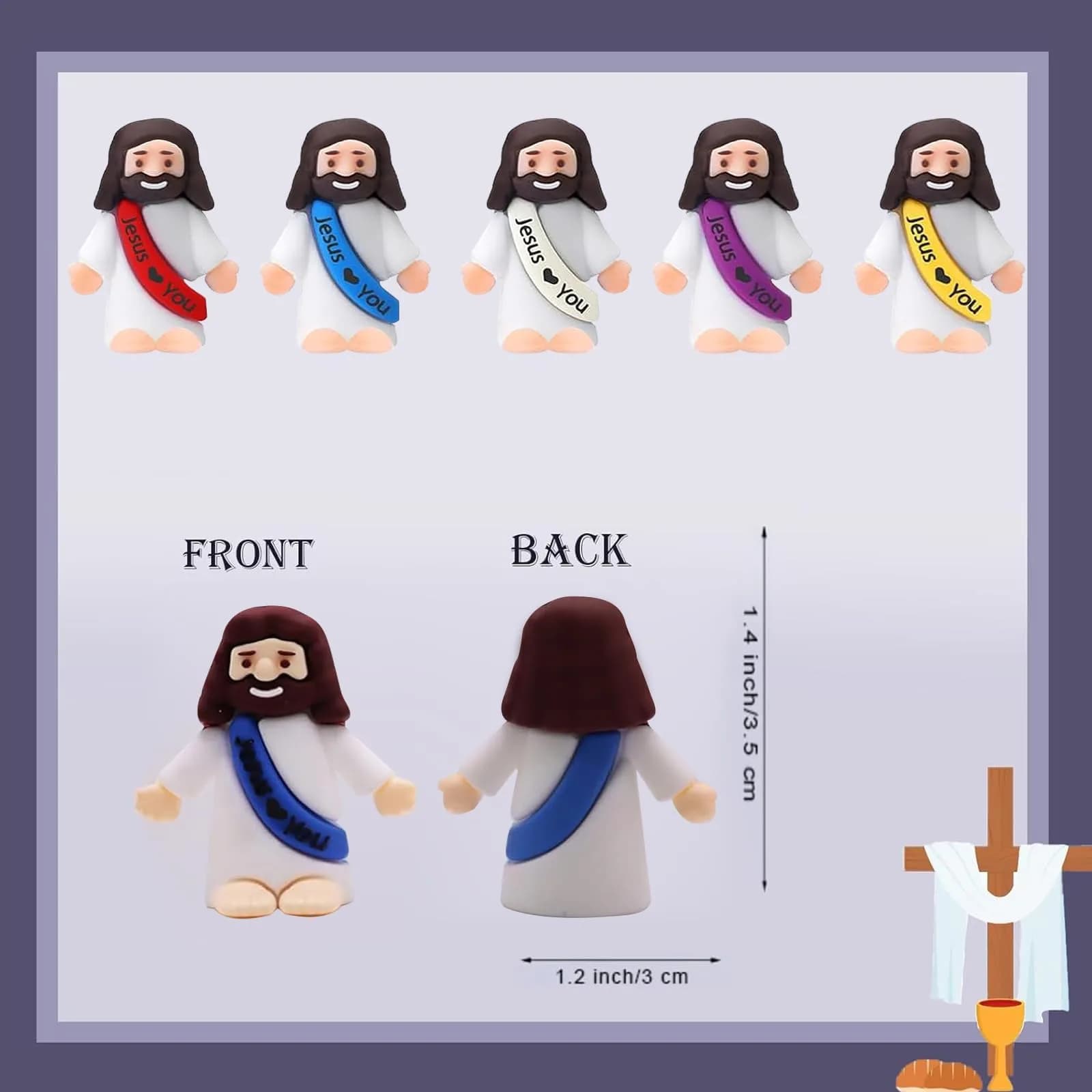 AKFAHOIF Little Jesus Figures 30-Pack Multicolor | Religious Gifts for Easter Egg Stuffers - view 2