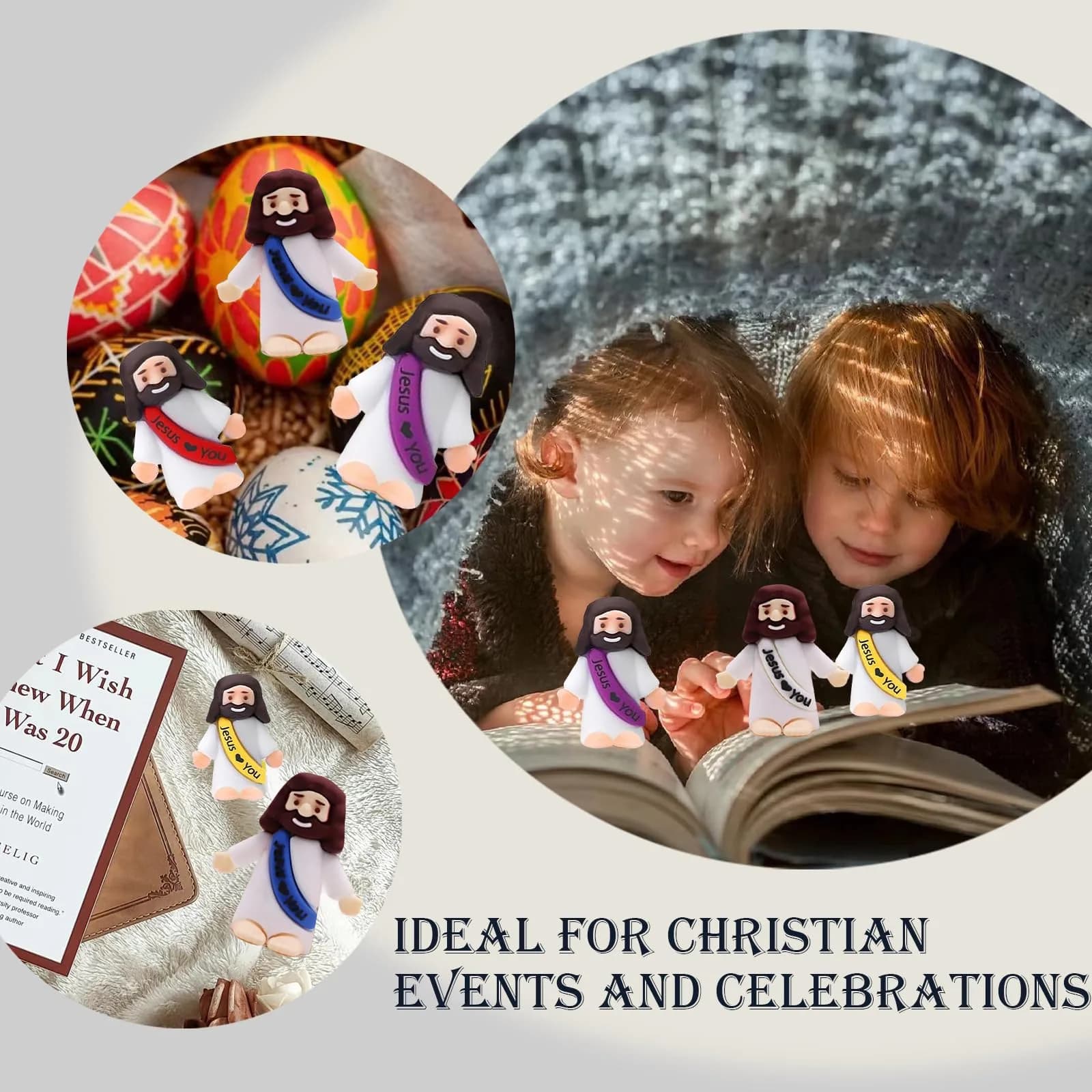 AKFAHOIF Little Jesus Figures 30-Pack Multicolor | Religious Gifts for Easter Egg Stuffers - view 7