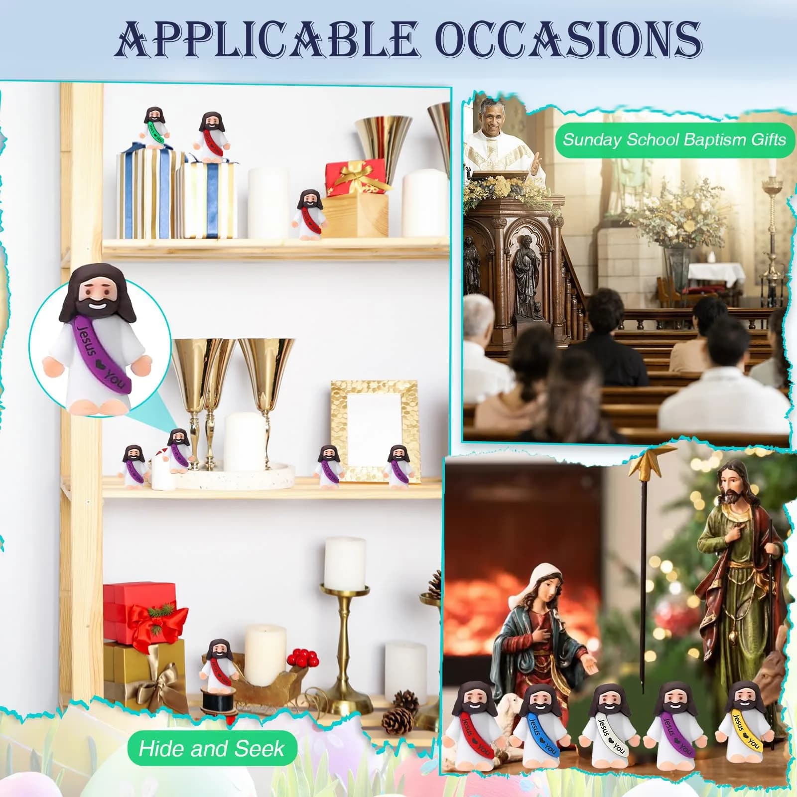AKFAHOIF Little Jesus Figures 30-Pack Multicolor | Religious Gifts for Easter Egg Stuffers - view 8