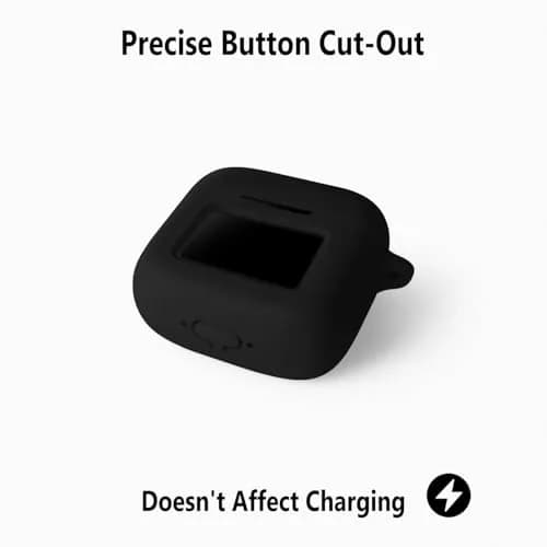 Geiomoo Black Silicone Case for JBL Tour Pro 3 with Carabiner | Protective Earbud Cover thumbnail 5