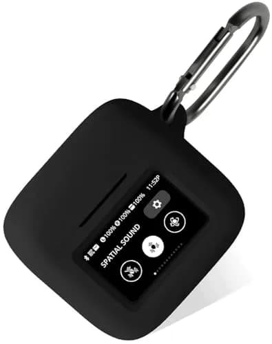 Geiomoo Black Silicone Case for JBL Tour Pro 3 with Carabiner | Protective Earbud Cover thumbnail 1