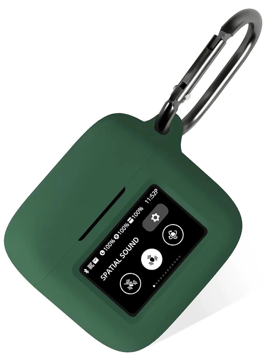 Geiomoo Emerald Green Silicone Case for JBL Tour Pro 3 Earbuds | Protective Cover with Carabiner — Emerald Green