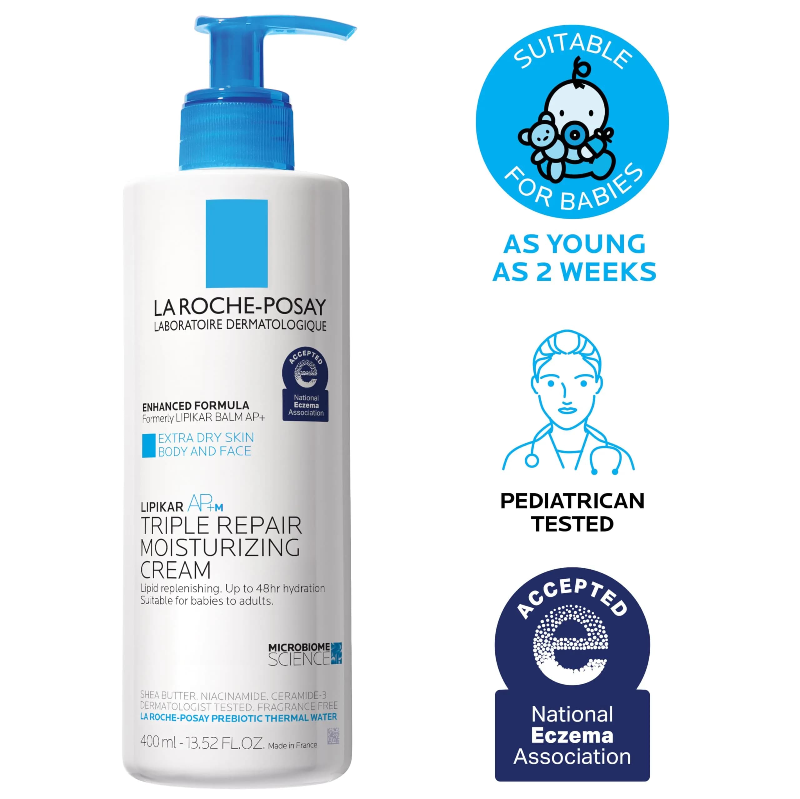 La Roche-Posay Lipikar Skin Care Set, Triple Repair Moisturizing Cream & Foaming Cleansing Oil 405ml (13.52 Fl Oz) | Fragrance-Free Hydration for Dry, Sensitive Skin - view 5