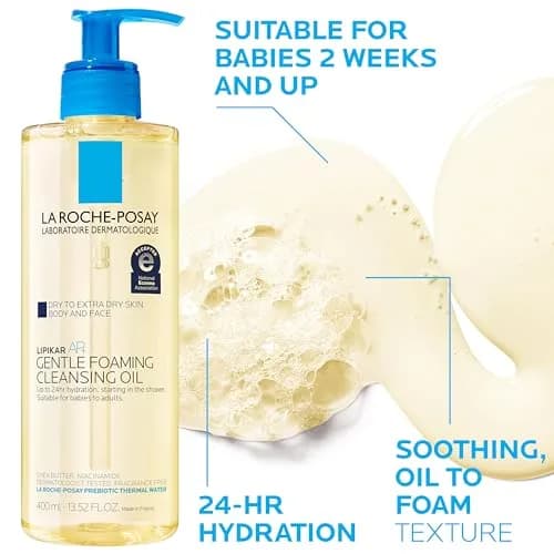 La Roche-Posay Lipikar Skin Care Set, Triple Repair Moisturizing Cream & Foaming Cleansing Oil 405ml (13.52 Fl Oz) | Fragrance-Free Hydration for Dry, Sensitive Skin thumbnail 6