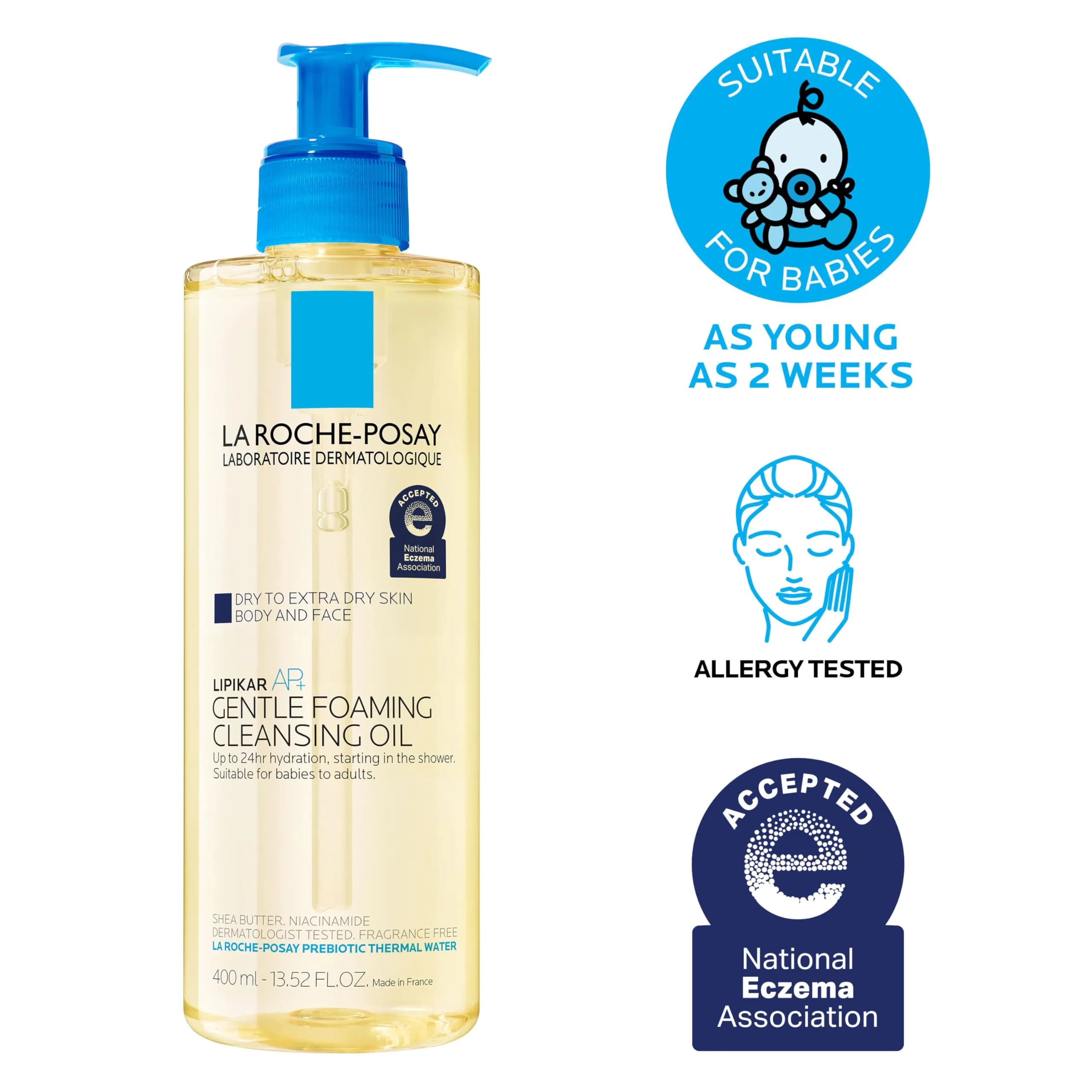La Roche-Posay Lipikar Skin Care Set, Triple Repair Moisturizing Cream & Foaming Cleansing Oil 405ml (13.52 Fl Oz) | Fragrance-Free Hydration for Dry, Sensitive Skin - view 7