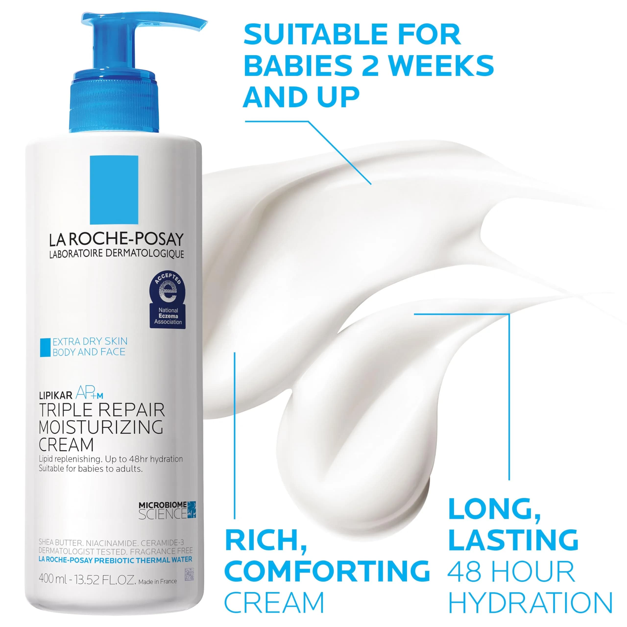 La Roche-Posay Lipikar Skin Care Set, Triple Repair Moisturizing Cream & Foaming Cleansing Oil 405ml (13.52 Fl Oz) | Fragrance-Free Hydration for Dry, Sensitive Skin - view 4