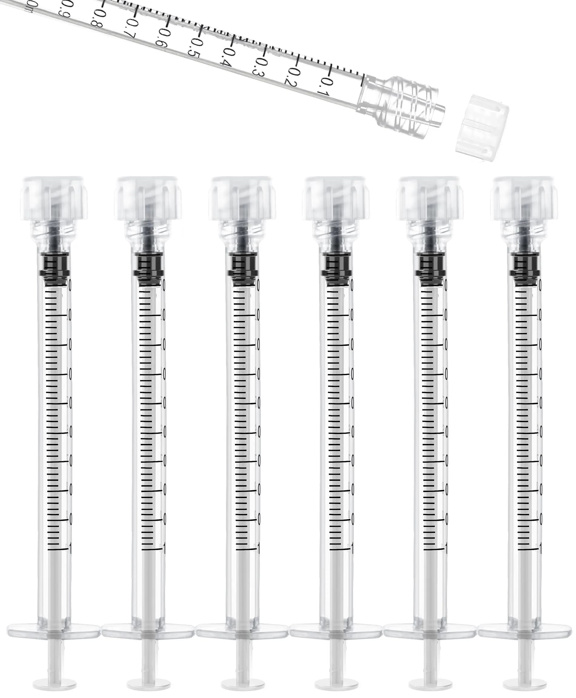 ginallt 1mL Luer Lock Syringes Without Needle, 20 Pack | Sterile, Individually Wrapped, Leak-Free