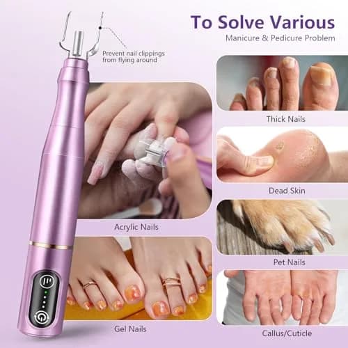 TUOBEO Cordless Nail Drill Electric Nail File Kit, Rechargeable Efile Set with 11 Bits & 56 Bands, Purple thumbnail 3